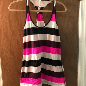 Striped racerback lululemon workout tank l Sz 12